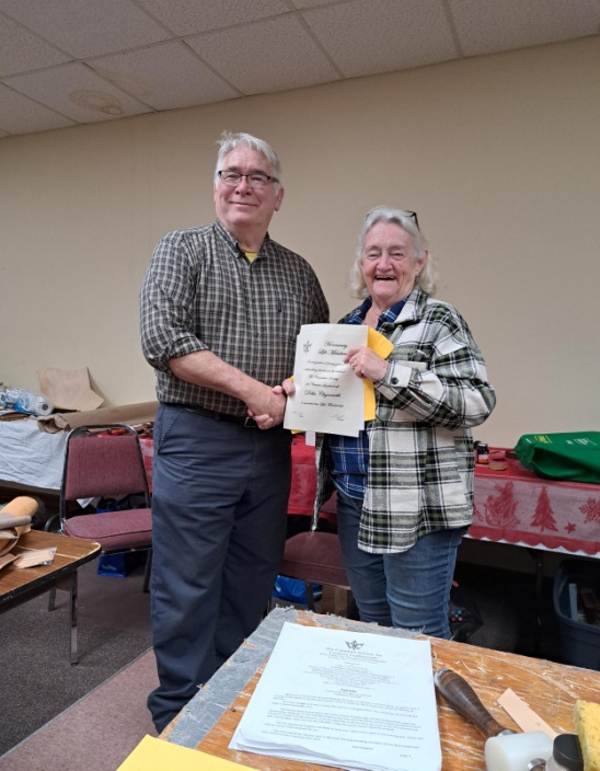 Della Chynoweth receiving her Honourary Life Membership, 2024