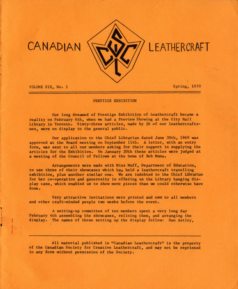 The front page of Spring 1970 · Vol. 19, No. 1