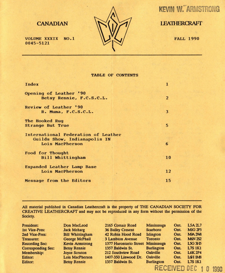 The front page of Fall 1990 · Vol. 39, No. 1