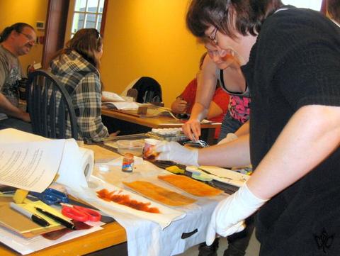 Dancing while Sponge Dyeing