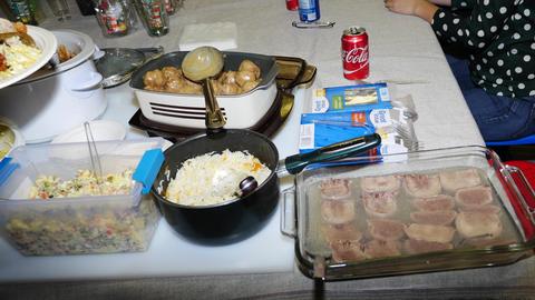 Dishes on the table