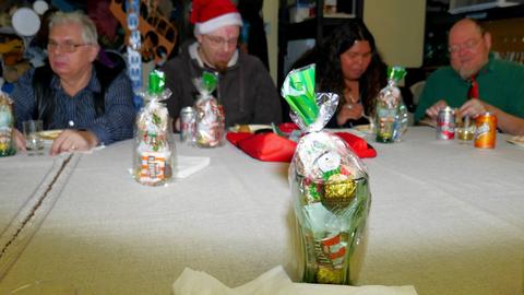 A gift bag at a place setting