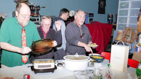 At the Christmas party