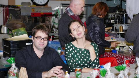 At the Christmas party