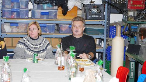 At the Christmas party