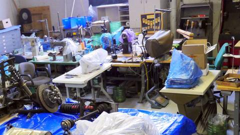 Before the workshop: the sewing machines in the meeting room, January 2017
