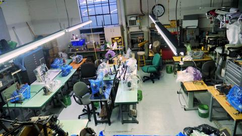 The meeting room with its sewing machines, January 2017