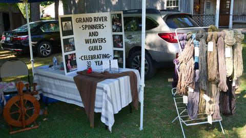 The Grand River Spinners and Weavers Guild's stand