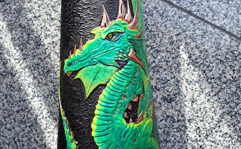 Back Quiver - leather carving and tooling, pewter casting, copper electroplating — photograph 42