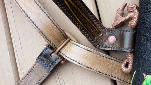 Back Quiver - leather carving and tooling, pewter casting, copper electroplating — photograph 51