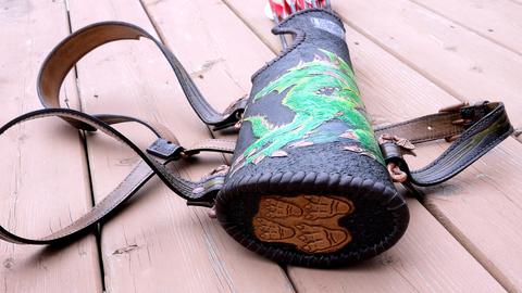 Back Quiver - leather carving and tooling, pewter casting, copper electroplating — photograph 56