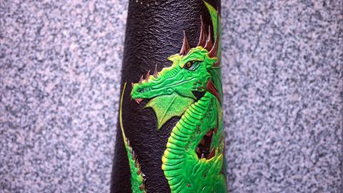 Back Quiver - leather carving and tooling, pewter casting, copper electroplating — photograph 67