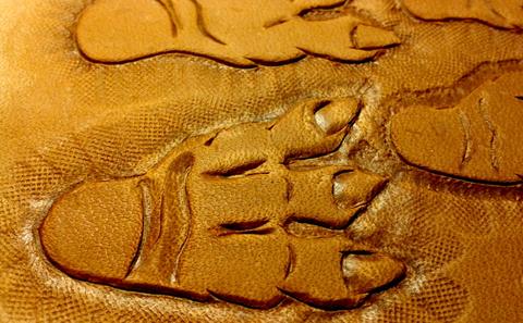 Back Quiver - leather carving and tooling, pewter casting, copper electroplating — photograph 71