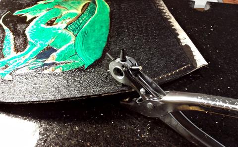 Back Quiver - leather carving and tooling, pewter casting, copper electroplating — photograph 80
