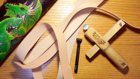 Back Quiver - leather carving and tooling, pewter casting, copper electroplating — photograph 81