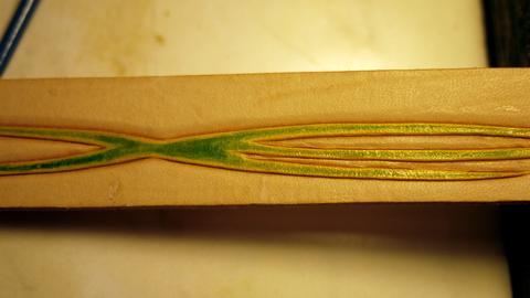 Back Quiver - leather carving and tooling, pewter casting, copper electroplating — photograph 85