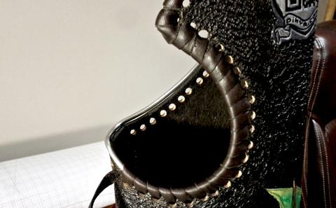 Back Quiver - leather carving and tooling, pewter casting, copper electroplating — photograph 87