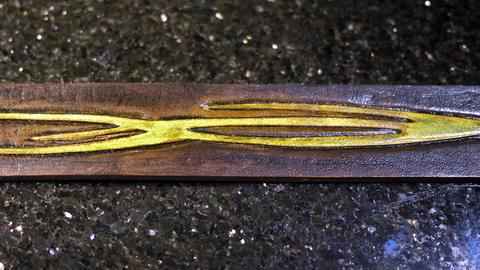 Back Quiver - leather carving and tooling, pewter casting, copper electroplating — photograph 99