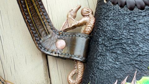 Back Quiver - leather carving and tooling, pewter casting, copper electroplating — photograph 101