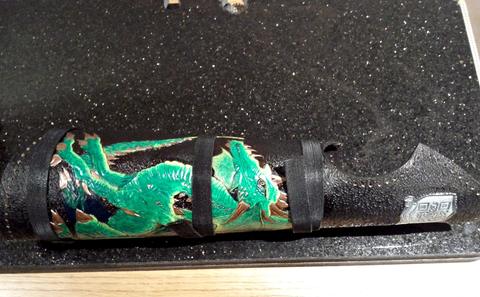 Back Quiver - leather carving and tooling, pewter casting, copper electroplating — photograph 113