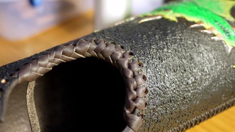 Back Quiver - leather carving and tooling, pewter casting, copper electroplating — photograph 115