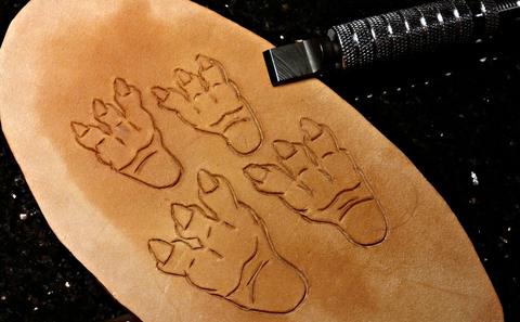 Back Quiver - leather carving and tooling, pewter casting, copper electroplating — photograph 125