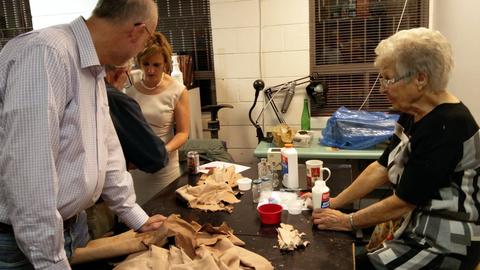 MSCL meeting and workshop - leather mache, covering bottles — photograph 2