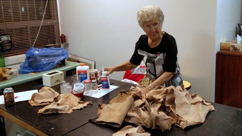 MSCL meeting and workshop - leather mache, covering bottles — photograph 10