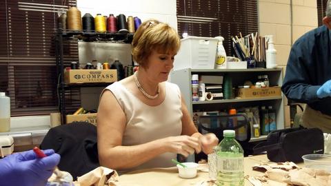 MSCL meeting and workshop - leather mache, covering bottles — photograph 11