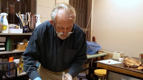 MSCL meeting and workshop - leather mache, covering bottles — photograph 18