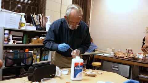 MSCL meeting and workshop - leather mache, covering bottles — photograph 19
