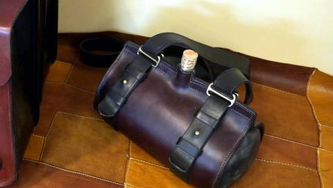 A leather bottell in a harness, September 2016