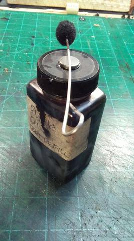 David Farley's tip: a strong magnet glued under a dye-bottle lid with E6000, so the lid stays put, February 2017
