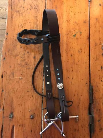 A bridle with a sliding connection, made by Sandra Willert, February 2017