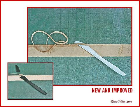 “New and improved” plastic skiving knives: Peter Main's April Fool, 1 April 2019