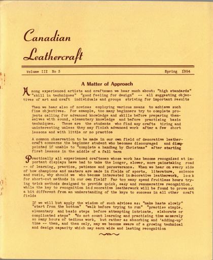 Spring 1954 · Volume 3, No. 3 — cover of the original newsletter