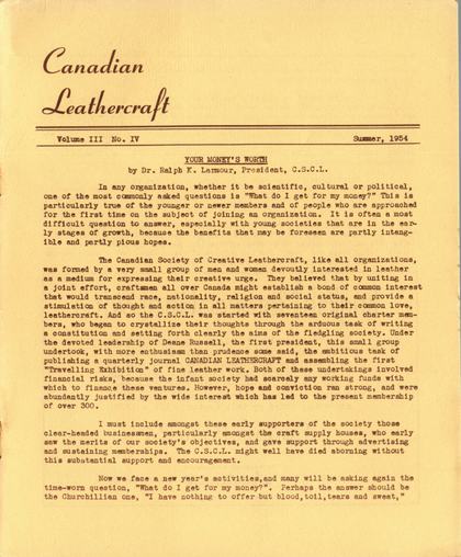 Summer 1954 · Volume 3, No. 4 — cover of the original newsletter