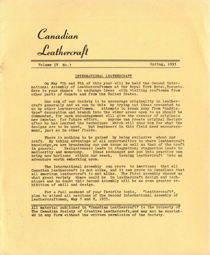 Spring 1955 · Volume 4, No. 3 — cover of the original newsletter