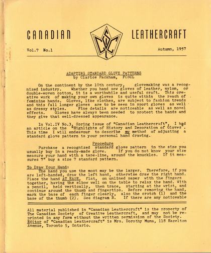 Autumn 1957 · Volume 7, No. 1 — cover of the original newsletter