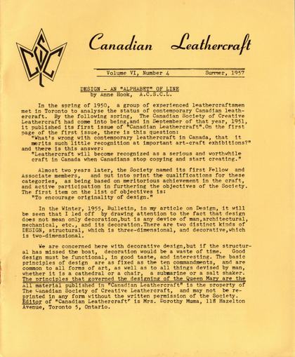 Summer 1957 · Volume 6, No. 4 — cover of the original newsletter