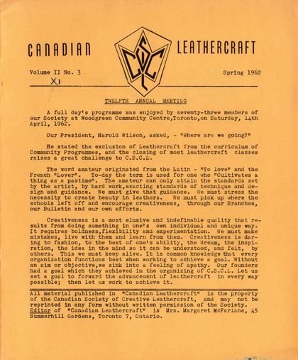 Spring 1962 · Volume 2, No. 3 — cover of the original newsletter