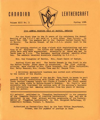 Spring 1964 · Volume 13, No. 3 — cover of the original newsletter