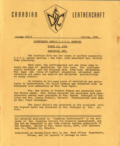 Spring 1969 · Volume 18 — cover of the original newsletter