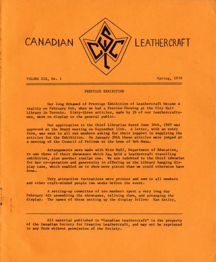 Spring 1970 · Volume 19, No. 1 — cover of the original newsletter