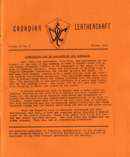 Winter 1971–72 · Volume 20, No. 2 — cover of the original newsletter