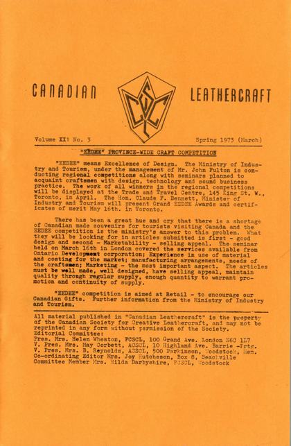 Spring 1973 · Volume 21, No. 3 — cover of the original newsletter