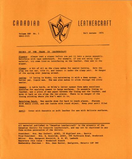 Autumn 1976 · Volume 25, No. 1 — cover of the original newsletter