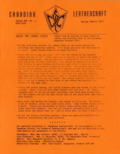 Spring 1977 · Volume 25, No. 3 — cover of the original newsletter