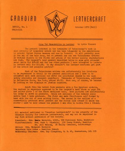 October 1979 · Volume 28, No. 1 — cover of the original newsletter