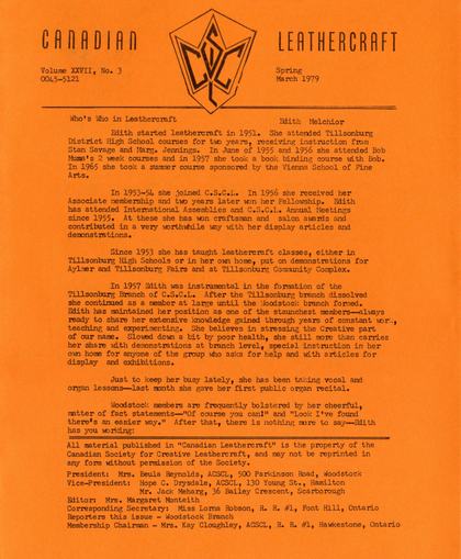 Spring 1979 · Volume 27, No. 3 — cover of the original newsletter